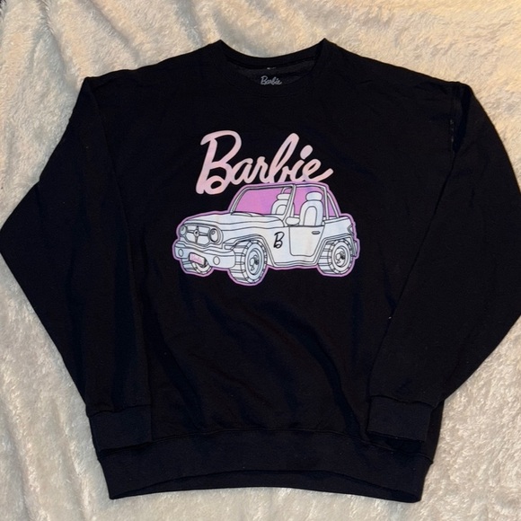 Black Barbie Sweatshirt with Pink and Purple Graphic - Picture 2 of 8